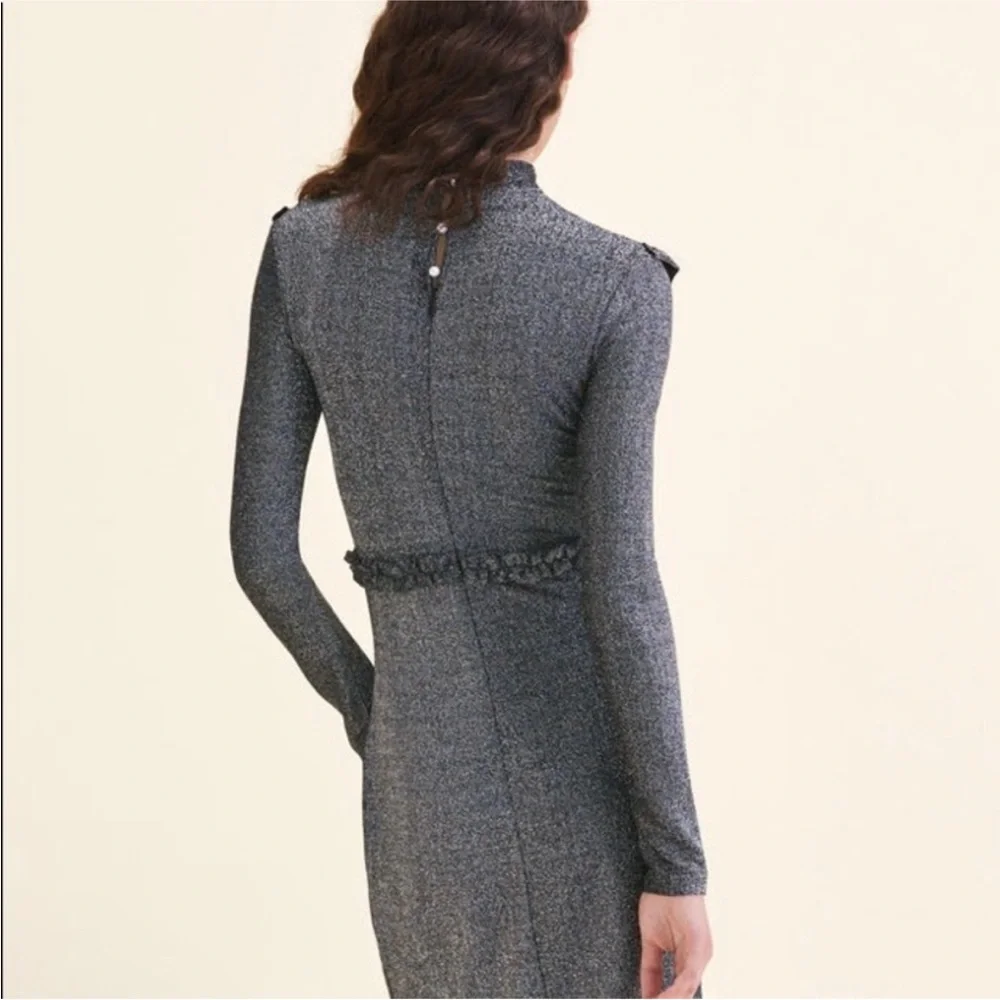 MAJE Mini Dress‎ Size Medium Formal Metallic Event Party New Years Eve - Picture 6 of 7
